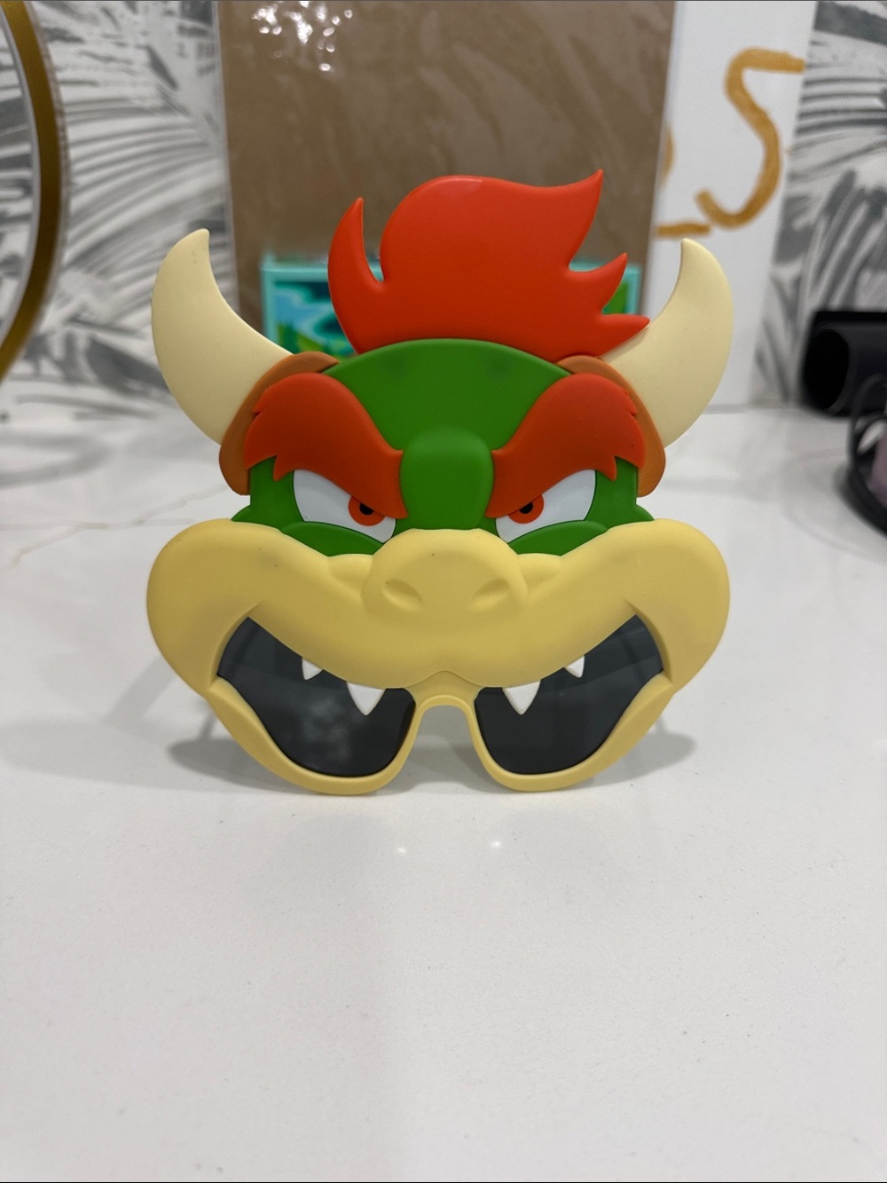 Bowser Adult Sunglasses Toy Mask - Green & Red